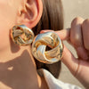 Women's Alloy Geometric Twist Distorted Knot Earrings With Electroplating