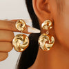 Women's Alloy Geometric Twist Distorted Knot Earrings With Electroplating