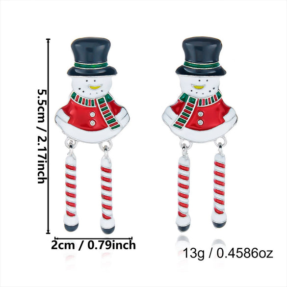 Women's Alloy Gingerbread Man Drop Earrings With Electroplated Finish And Stainless Steel Posts Cute Cartoon Highend Jewelry
