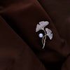 Women's Alloy Ginkgo Flower Brooch With Electroplating Design For Clothes Decoration