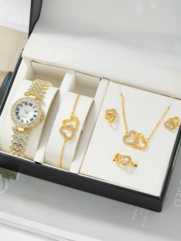 Women's Alloy Glass Quartz Business Style Round Dial Watch