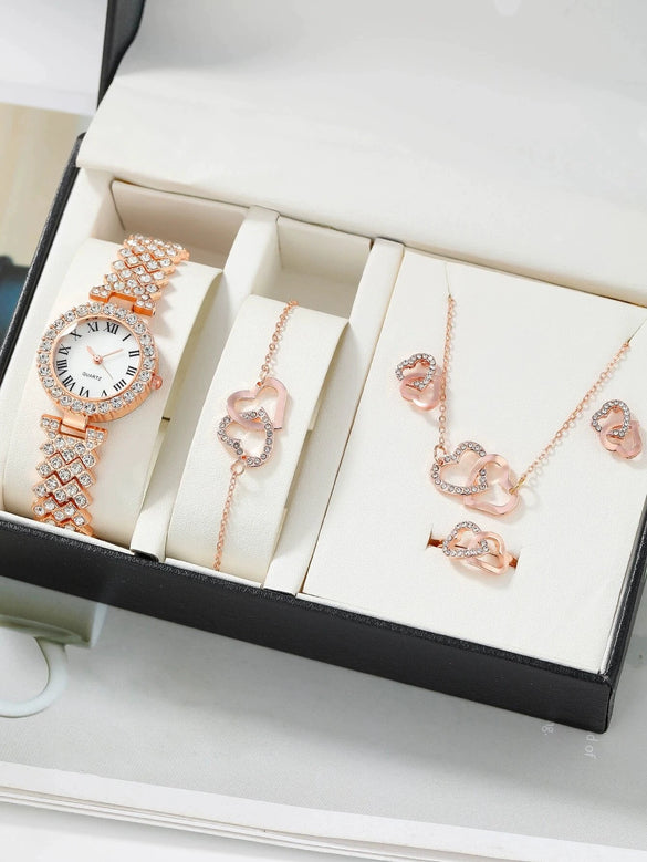 Women's Alloy Glass Quartz Business Style Round Dial Watch
