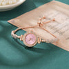 Women's Alloy Glass Quartz Fashion Round Bracelet Watch With Printed Logo