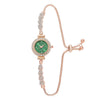 Women's Alloy Glass Quartz Fashion Round Bracelet Watch With Printed Logo