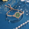 Women's Alloy Glass Quartz Fashion Round Bracelet Watch With Printed Logo
