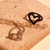 Women's Alloy Goldplated Ring With Hammer Pattern And Heart Shape