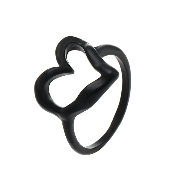 Women's Alloy Goldplated Ring With Hammer Pattern And Heart Shape