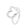 Women's Alloy Goldplated Ring With Hammer Pattern And Heart Shape
