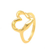 Women's Alloy Goldplated Ring With Hammer Pattern And Heart Shape