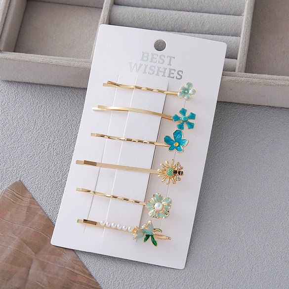 Women's Alloy Hair Clip Rhinestones Electroplating Minimalist Plants Flowers Style