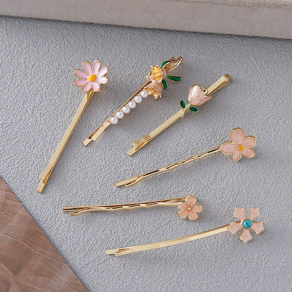 Women's Alloy Hair Clip Rhinestones Electroplating Minimalist Plants Flowers Style