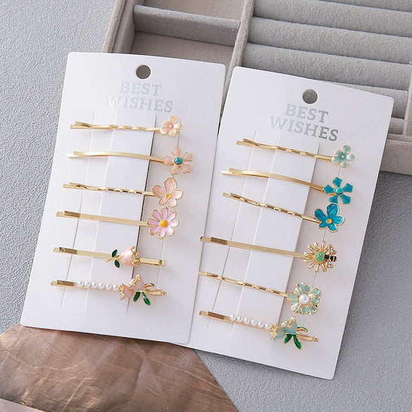 Women's Alloy Hair Clip Rhinestones Electroplating Minimalist Plants Flowers Style