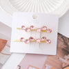 Women's Alloy Handmade Light Luxury Style Rhinestone Hairpin Side Clip With Double Clip Bow Design