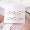 Women's Alloy Handmade Light Luxury Style Rhinestone Hairpin Side Clip With Double Clip Bow Design