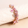 Women's Alloy Heart Flower Beaded Bracelet With Electroplated Finish Trendy Fashion Jewelry