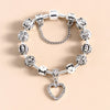 Women's Alloy Heart Flower Beaded Bracelet With Electroplated Finish Trendy Fashion Jewelry