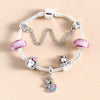 Women's Alloy Heart Flower Beaded Bracelet With Electroplated Finish Trendy Fashion Jewelry