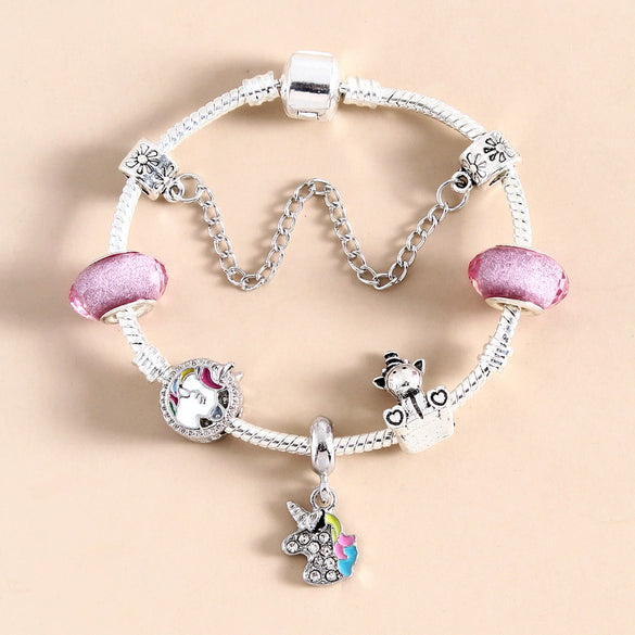 Women's Alloy Heart Flower Beaded Bracelet With Electroplated Finish Trendy Fashion Jewelry