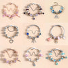 Women's Alloy Heart Flower Beaded Bracelet With Electroplated Finish Trendy Fashion Jewelry