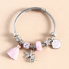 Women's Alloy Heart Flower Beaded Bracelet With Electroplated Finish Trendy Fashion Jewelry