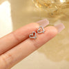 Women's Alloy Heart Shape Diamondembedded Electroplated Stud Earrings