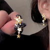 Women's Alloy Heart Shape Diamondembedded Electroplated Stud Earrings