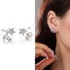 Women's Alloy Heart Shape Diamondembedded Electroplated Stud Earrings