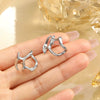 Women's Alloy Heart Shape Diamondembedded Electroplated Stud Earrings