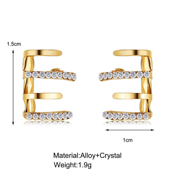Women's Alloy Heart Shape Diamondembedded Electroplated Stud Earrings