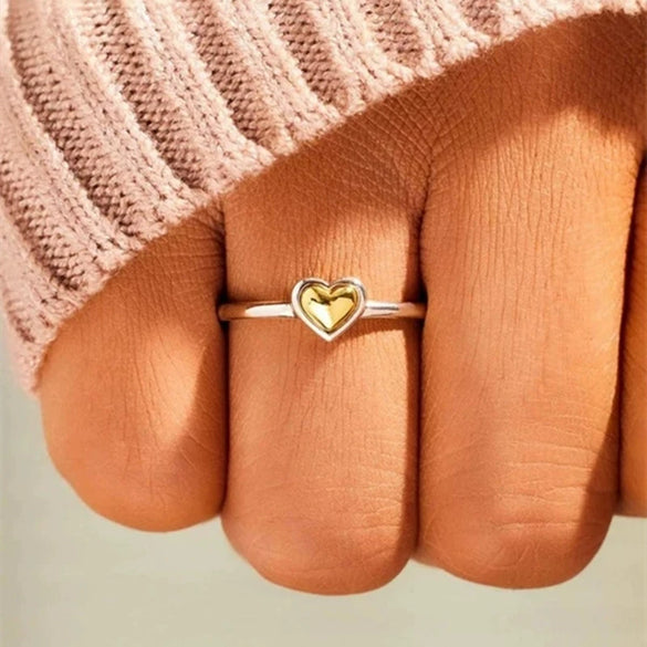 Women's Alloy Heart Shape Minimalist Ring With Electroplating