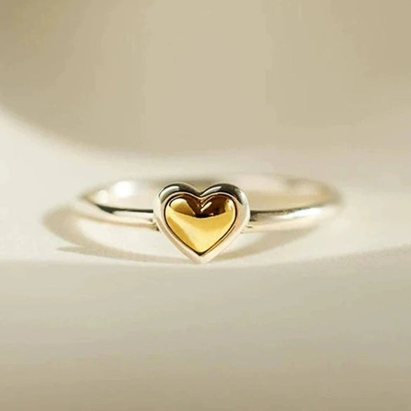 Women's Alloy Heart Shape Minimalist Ring With Electroplating