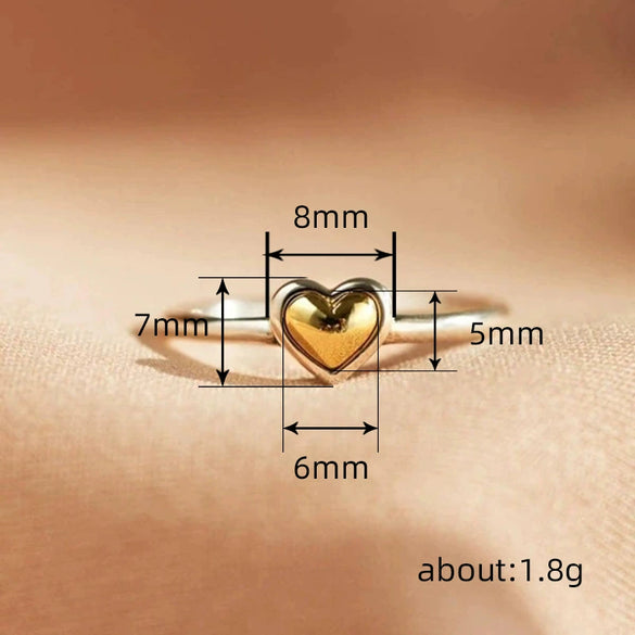 Women's Alloy Heart Shape Minimalist Ring With Electroplating