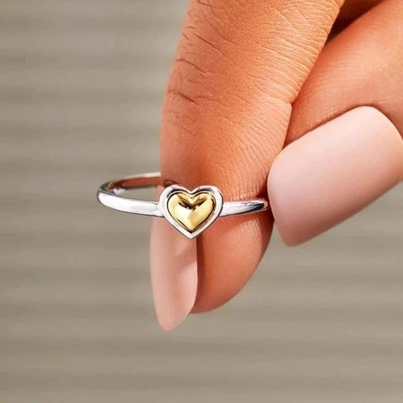Women's Alloy Heart Shape Minimalist Ring With Electroplating