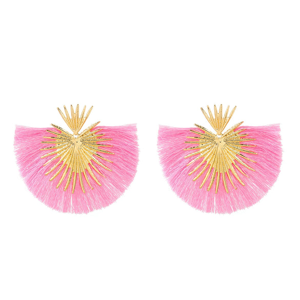 Women's Alloy Heartshaped Geometric Retro Exaggerated Tassel Electroplated Earrings
