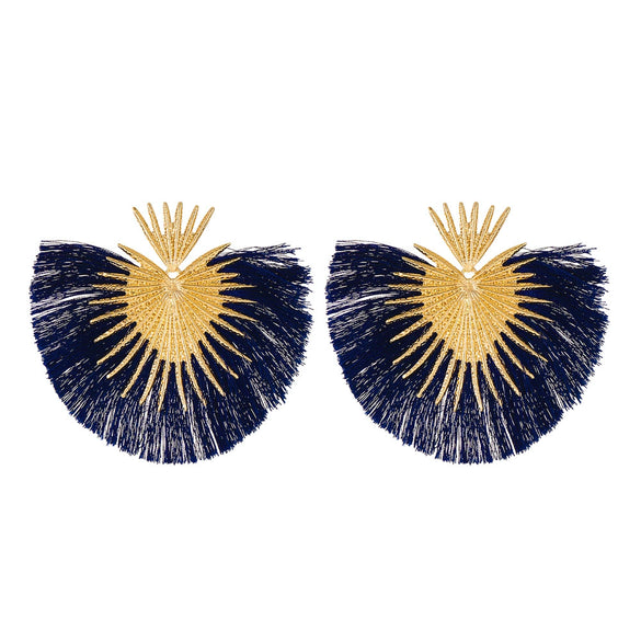 Women's Alloy Heartshaped Geometric Retro Exaggerated Tassel Electroplated Earrings