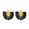 Women's Alloy Heartshaped Geometric Retro Exaggerated Tassel Electroplated Earrings
