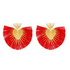 Women's Alloy Heartshaped Geometric Retro Exaggerated Tassel Electroplated Earrings