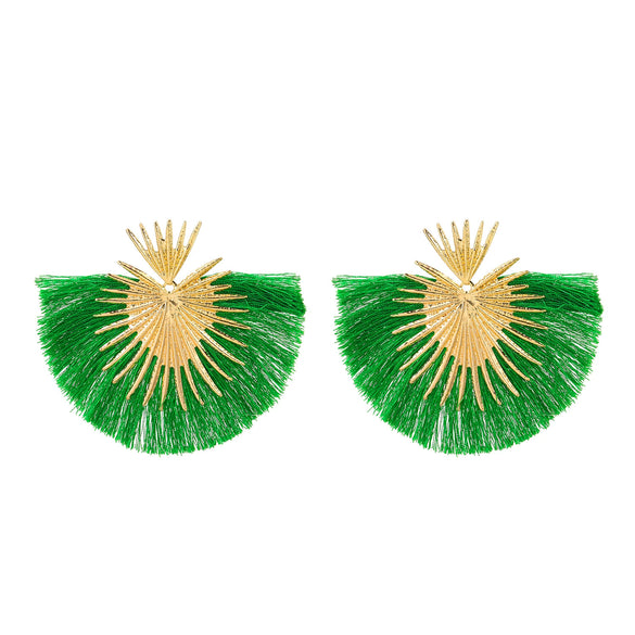 Women's Alloy Heartshaped Geometric Retro Exaggerated Tassel Electroplated Earrings