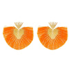 Women's Alloy Heartshaped Geometric Retro Exaggerated Tassel Electroplated Earrings