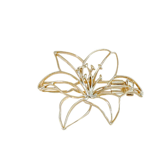 Women's Alloy Hollow Lily Brooch Electroplating Highend Light Luxury Design