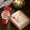 Women's Alloy Imitation Leather Stainless Steel Fashion Diamond Wiredrawing Round Dial Quartz Belt Watch