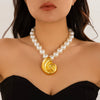 Women's Alloy Imitation Pearl Star Geometric Electroplated Ocean Wind Beaded Necklace