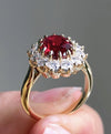 Women's Alloy Jewelry With Flower Pattern And Electroplating Ruby Ring And Diamond Bracelet
