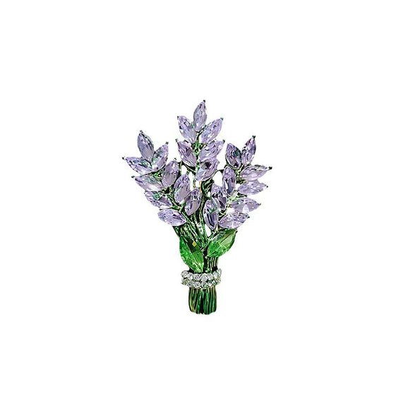 Women's Alloy Lavender Flower Brooch With Electroplating And Minimalist Design