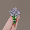 Women's Alloy Lavender Flower Brooch With Electroplating And Minimalist Design
