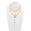 Women's Alloy Layered Pendant Necklace With Heart Sunflower And Water Drop Charms Geometric Irregular Chain And Plated Sweet Cool Style