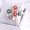 Women's Alloy Leaf Brooch With Crystal And Artificial Gem Accents Floral Pin For Scarf And Clothing Decoration