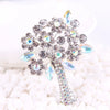 Women's Alloy Leaf Brooch With Crystal And Artificial Gem Accents Floral Pin For Scarf And Clothing Decoration