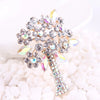 Women's Alloy Leaf Brooch With Crystal And Artificial Gem Accents Floral Pin For Scarf And Clothing Decoration