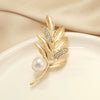Women's Alloy Leaf Flower Brooch With Electroplating Design